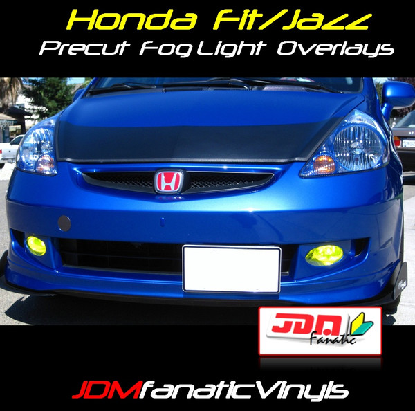 07-08 Honda Fit/Jazz Precut Yellow Fog Light Overlays Tint