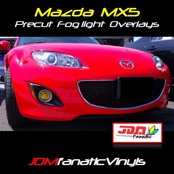 09-12 Mazda Miata MX5 Precut Yellow Fog Light Overlays Tint Covers Kit