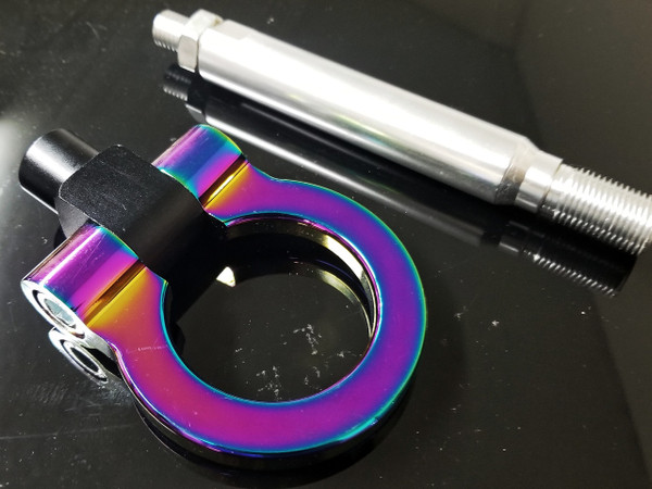 Gloss NEO CHROME Front or Rear Tow hook  CNC Aluminum - Rainbow