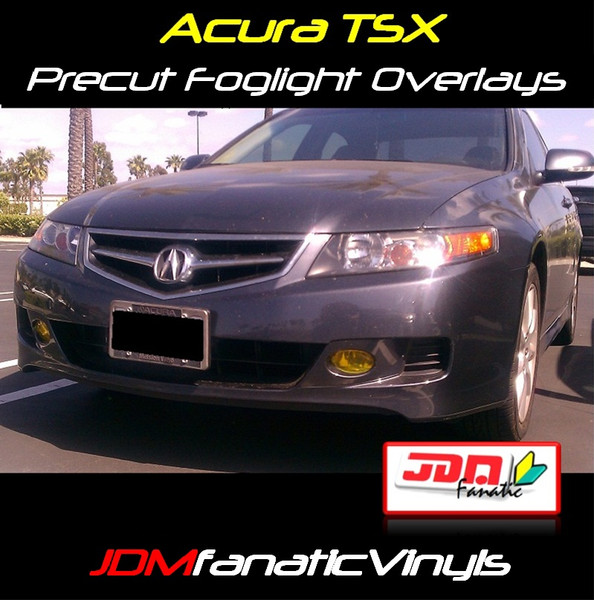 07-08 Acura TSX Precut Yellow Fog Light Overlays Tint
