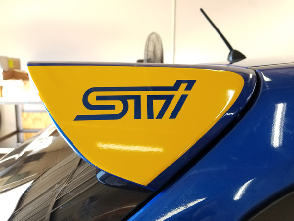 Spoiler Wing Side Ends with Logo (11-14 STI Hatchback)