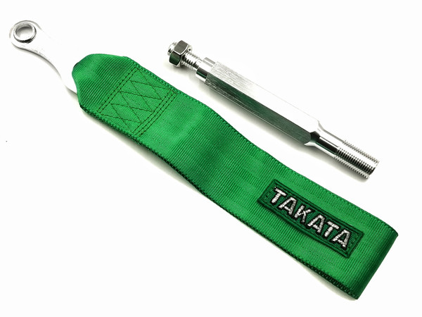 V2 Tuner Tow Strap Front or Rear with Mounting Rod - Green 