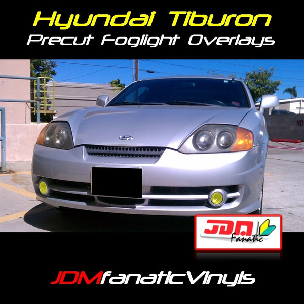 03-04 Hyundai Tiburon COUPE Precut Yellow Fog Light Overlays Tint