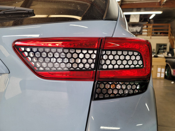 HoneyComb Black Tail Light, Reverse & Turn Signal Overlays Tint (2018-2023 Crosstrek XV / Impreza Hatchback)
