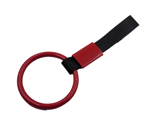 TSURIKAWA Ring Shaped Subway Train Handle Style - Red & Black Strap