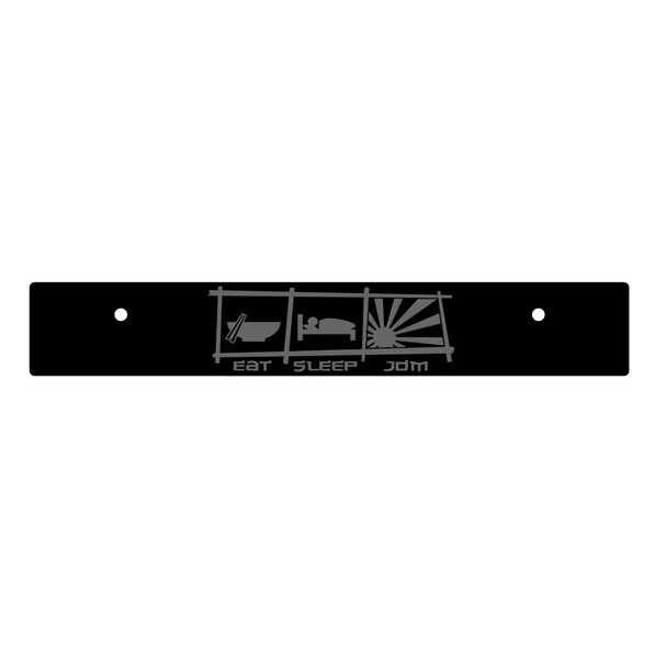 Vanity Plate Delete with EAT SLEEP JDM Logo Engraved -  Gloss Black Acrylic