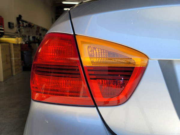 Amber Reverse Tail Light Overlays (2006-2008 BMW E90 3-Series SEDAN)