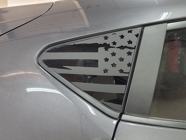 Distressed American Flag Quarter Window Decal (2024+ Crosstrek)