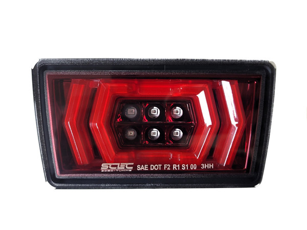 HEXAGON - LED F1 Rear Brake Light Fog 4th JDM (Red Base/Red Bar/Clear Lens)