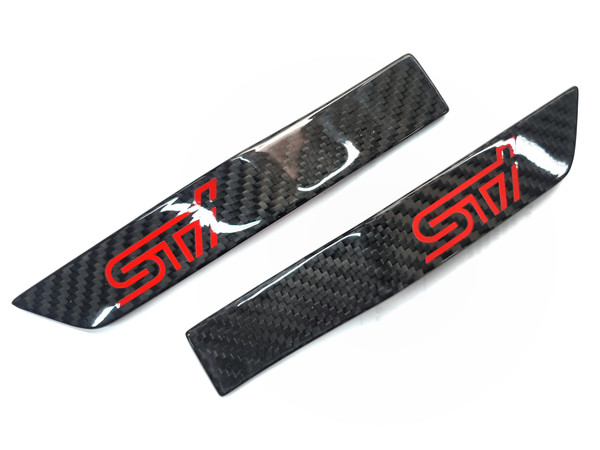 Carbon Fiber Fender Badge Garnish - Red (2015-2021 STI)