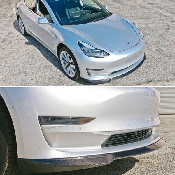 Carbon Fiber Front Lip Chin Spoiler | 2017-2023 Tesla Model 3