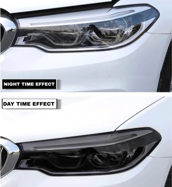 PPF UV Color Change Clear to Smoke - Headlight, Tail Light & Fog Light Film - Universal Protection Tint Kit
