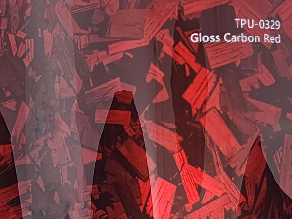 Hybrid PPF Gloss Forged Carbon Red- Dry Install