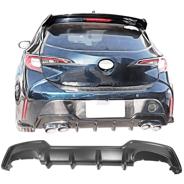 TS Style Rear Diffuser ABS Matte Black | 2019-2022 Toyota Corolla Hatchback