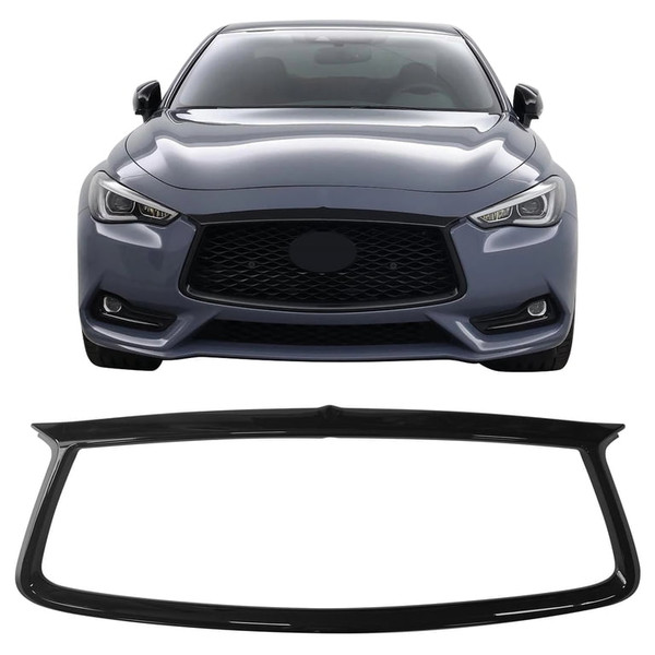 Gloss Black OE Style Grille Frame Trim ABS | 2017-2022 Infiniti Q60