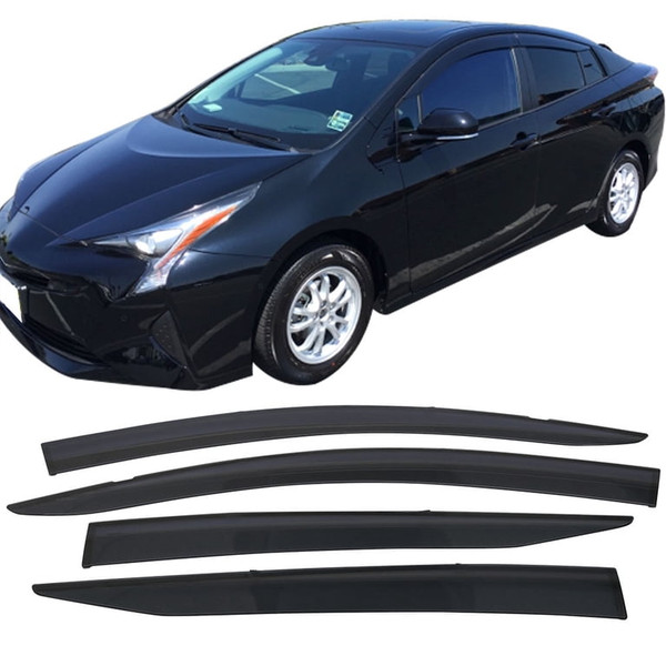 Polycarbonate Slim Window Visors Rain Guard Deflectors | 2016-2022 Toyota Prius/Prius Prime