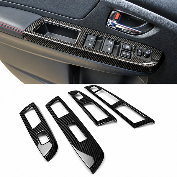 Dry Carbon Fiber Interior Door Handle Window Button Console Cover (2015-2017 WRX STI)