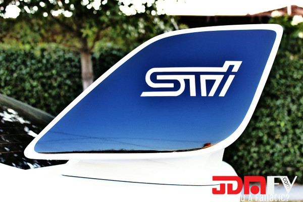 TYPE B - Precut Spoiler Wing Side End with logo Cutout Overlay Wrap (2015-2021 STI)