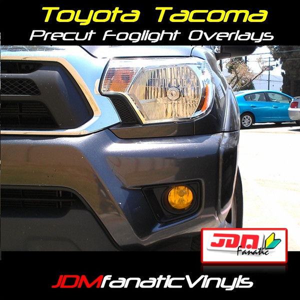 12-15 Toyota Tacoma Precut Yellow Fog Light Overlays Vinyl Tint Kit