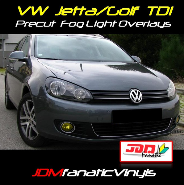 10-12 VW Jetta/Golf MKVI TDI Precut Yellow Fog Light Overlays Tint