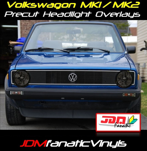 VW Jetta/Golf MK1/MK2 Precut SMOKED Head Light Overlays Tint