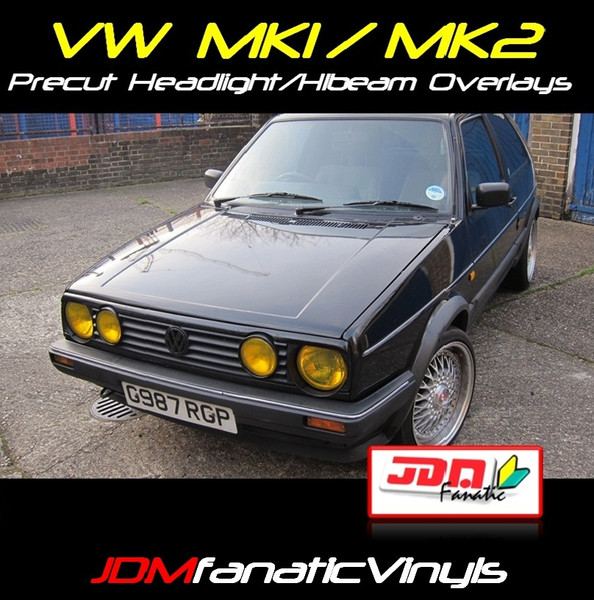 VW Jetta/Golf MK1/MK2 Precut Head Light & High Beam Overlays Tint