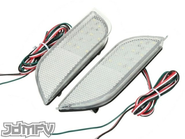 26-LED Rear Bumper Reflectors / Brake Lights / Turn Signals / Rear Fog Light - CLEAR