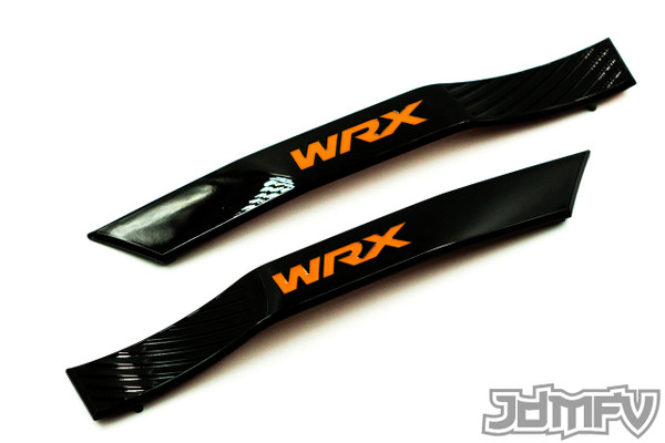 WRX Fender Badge Garnish - Gloss Black / Orange (2008-2014 WRX)