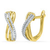 10kt Yellow Gold Womens Round Diamond Hoop Earrings 1/5 Cttw - 99832