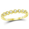 10kt Yellow Gold Womens Round Diamond Stackable Band Ring 1/10 Cttw - 113220