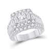 14kt White Gold Princess Diamond Square Bridal Wedding Engagement Ring 3 Cttw