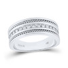 14kt White Gold Mens Round Diamond Wedding Band Ring 1/2 Cttw - 154134