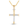 10kt Yellow Gold Mens Round Diamond Nail Cross Charm Pendant 1/5 Cttw