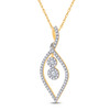 10kt Yellow Gold Womens Round Diamond Fashion Pendant 1/4 Cttw - 156180