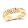 14kt Yellow Gold Mens Round Diamond Wedding Channel-set Band Ring 1/6 Cttw