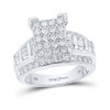 10kt White Gold Round Diamond Cluster Bridal Wedding Engagement Ring 1-3/4 Cttw - 114660