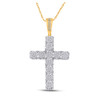 10kt Yellow Gold Mens Round Diamond Cross Charm Pendant 1 Cttw - 153007