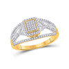 10kt Yellow Gold Womens Round Diamond Cluster Ring 1/3 Cttw - 153049