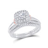 14kt Two-tone Gold Round Diamond Bridal Wedding Ring Band Set 1 Cttw - 155456