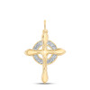 10kt Yellow Gold Womens Round Diamond Cross Pendant 1/4 Cttw - 155515