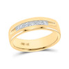 14kt Yellow Gold Mens Princess Diamond Wedding Single Row Band Ring 1/2 Cttw