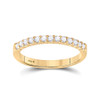 14kt Yellow Gold Womens Round Diamond Wedding Single Row Band 1/4 Cttw - 40832