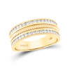 14kt Yellow Gold Mens Round Diamond Wedding Rope Band Ring 3/4 Cttw