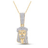 10kt Yellow Gold Mens Round Diamond Jesus Face Charm Pendant 1/2 Cttw - 155387