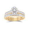 10kt Yellow Gold Round Diamond Bridal Wedding Ring Band Set 1/2 Cttw - 155165
