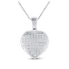 Sterling Silver Womens Round Diamond Heart Pendant 1/6 Cttw - 111549