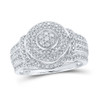 10kt White Gold Round Diamond Cluster Bridal Wedding Ring Band Set 1/5 Cttw - 160588