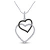 Sterling Silver Womens Round Black Color Enhanced Diamond Heart Pendant 1/8 Cttw - 94592