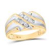 10kt Yellow Gold Mens Round Diamond Band Ring 1/4 Cttw - 21600