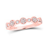 10kt Rose Gold Womens Round Diamond Stackable Band Ring 1/5 Cttw - 159277